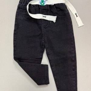 شلوار جین ذغالی کمردار